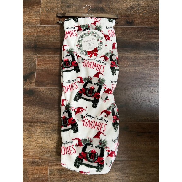 NWT Christmas Jeep Wrangler Santa Gnome HANGING WITH MY GNOMIES 50” x 70” throw - Picture 1 of 4